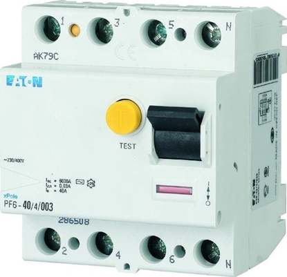 Attēls no Eaton Wycznik rónicowoprdowy 4P 25A 0,1A typ AC PF6-25/4/01 286505
