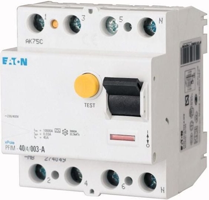 Attēls no Eaton Wycznik rónicowo-prdowy 4P 40A 0,1A typ AC PFIM-4001-MW (235411)