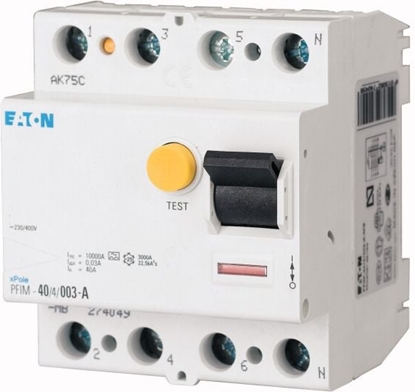 Attēls no Eaton Wycznik rónicowo-prdowy 4P 63A 0,1A typ S/A PFIM-6301-S/A-MW (235471)