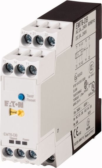 Picture of Eaton Zabezpieczenie termistorowe 6xPT 24240V AC/DC z/bez blokada, restartem zdalnym i lokalnym, TEST EMT6-DBK (066168)