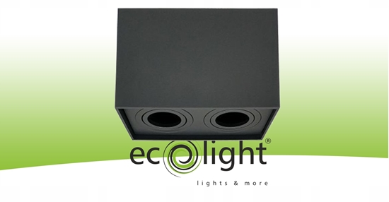 Изображение Ecolight Oprawa Halogenowa GU10 montaowa czarna podwójny OHN-22C