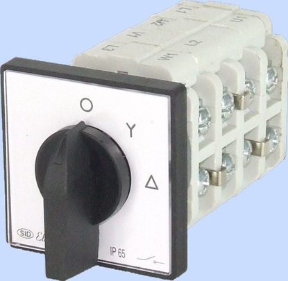 Attēls no Elektromet cznik krzywkowy 0-gwiazda-trójkt 5P 63A IP65 (916311)