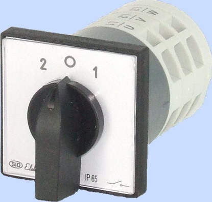 Attēls no Elektromet cznik krzywkowy 2-0-1 3P 12A IP65 uk E12-72 z pytk (921272)