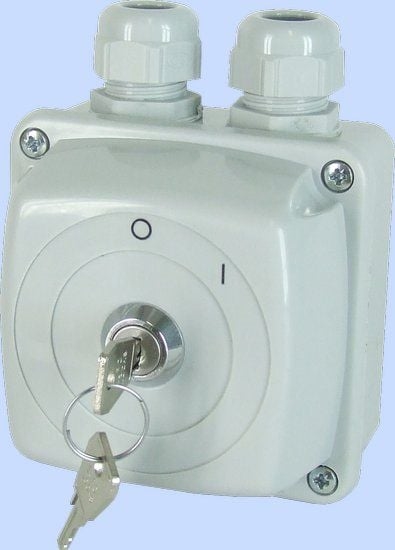 Picture of Elektromet cznik krzywkowy z zamkiem 0-I 3P 25A IP44 w obudowie (952580)