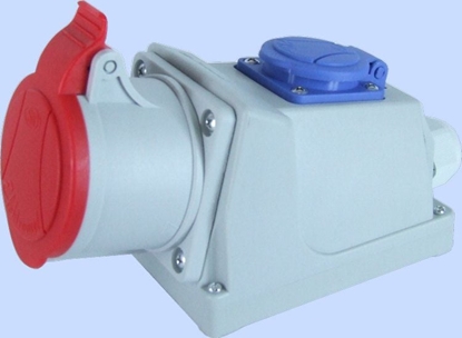 Picture of Elektromet Gniazdo stae COMBI okablowane z listw przyczeniow czerwone 400V / niebieskie 230V GSC-32/5 (921845)