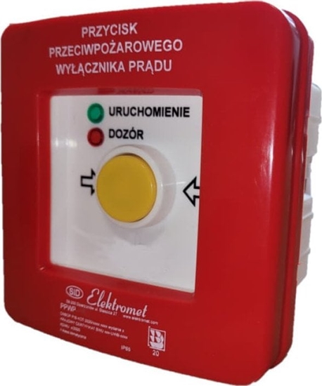 Picture of Elektromet Przycisk ppo. p/t 2 tory prdowe 12A R-Z samoczynny diody czerw/ziel 230V AC/230V AC PPWPp-1s A/4 904550
