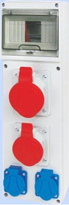 Picture of Elektromet Rozdzielnica budowlana 6 moduów 1x16A 5P 400V, 1x32A 5P 400V, 2x16A 2P+Z RSE-02 IP54 (942071)