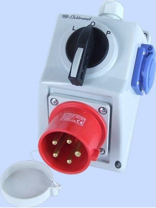 Изображение Elektromet Zestaw C32-48.1N przecznik L-0-P + wtyk 32A IP44 (974028)