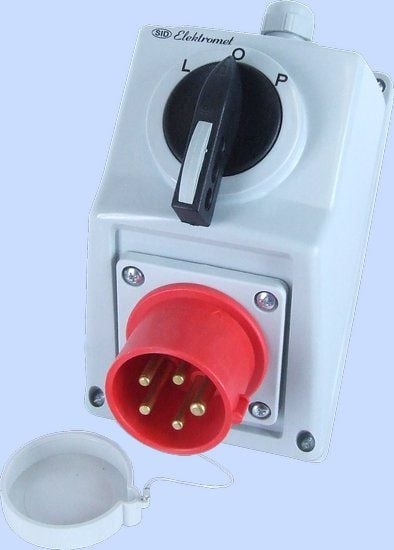 Picture of Elektromet Zestaw instalacyjny z wtyczk 16A 5P czerwone IP54 LUK 16-41 dN L-0-P (971646)