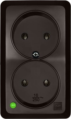 Picture of Elektro-Plast BERG Gniazdo podwójne n/t 2x2P 16A brzowy 3744-05