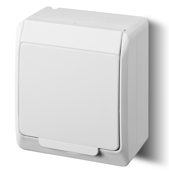 Picture of Elektro-Plast Gniazdo natynkowe GNT Hermes 2P + Z z klapk biae (0321-02)