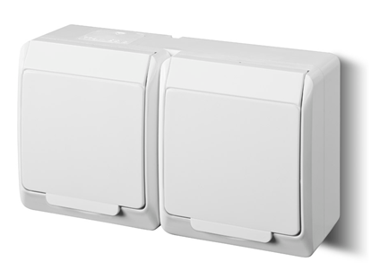 Picture of Elektro-Plast Gniazdo natynkowe GNT Hermes 2x2P + Z z klapk biae (0322-02)