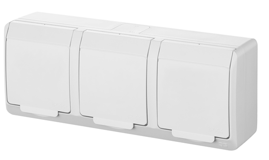 Picture of Elektro-Plast Gniazdo natynkowe GNT Hermes 3x2P + Z z klapk biae (0323-02)