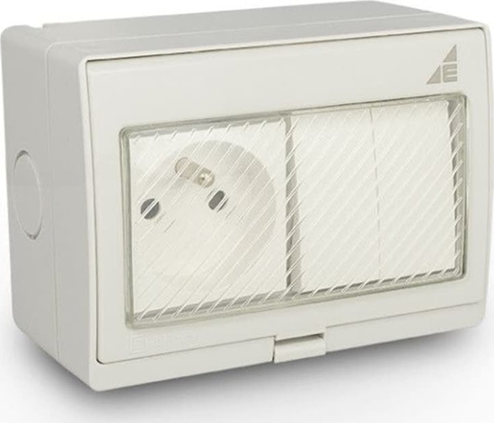 Изображение Elektro-Plast Gniazdo pojedyncze + cznik podwójny natynkowy GPW2N IP55 AQUA55 55.29