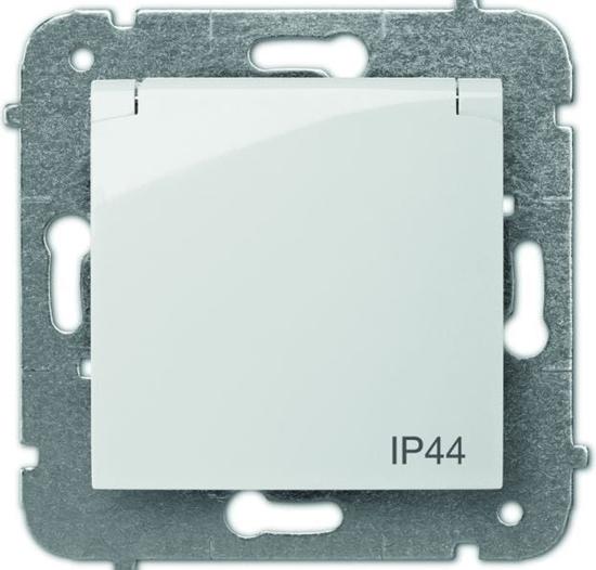 Изображение Elektro-Plast Gniazdo pojedyncze Carla z/u IP44 z klapk i przesonami biae (1736-10)