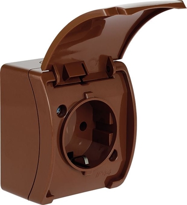 Изображение Elektro-Plast Gniazdo pojedyncze Koala Schuko n/t IP44 brz z klapk brz (61.390)