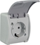 Picture of Elektro-Plast Gniazdo pojedyncze Koala Schuko n/t IP44 popiel z klapk grafit (61.392)