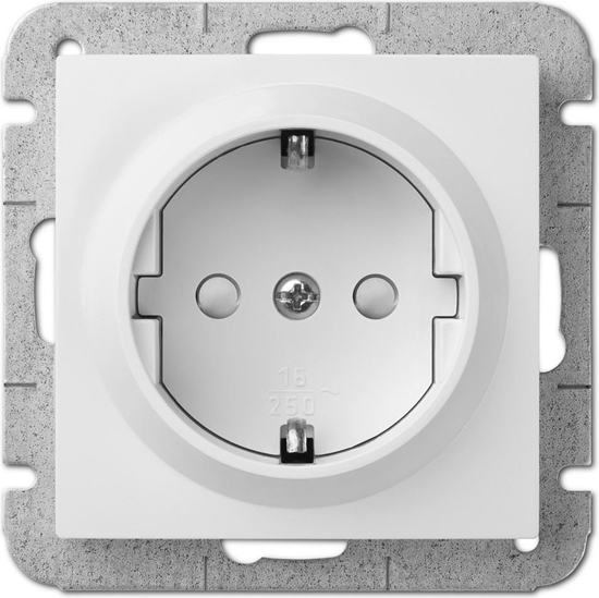 Изображение Elektro-Plast Gniazdo Schuko Sentia pojedyncze 16A z przesonami biae (1437-10)