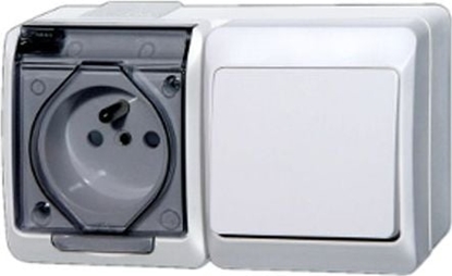 Attēls no Elektro-Plast Hermes cznik schodowy + gniazdo z/u IP44 GNT (0327-11)