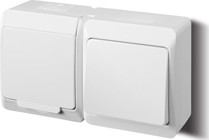 Attēls no Elektro-Plast HERMES Gniazdo pojedyncze z/u 2P+Z+ cznik jednobiegunowy biay 0327-12