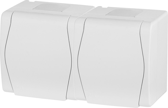 Picture of Elektro-Plast Hermes2 Gniazdo hermetyczne podwójne z/u 16A IP44 z klapk pen biae (1022-00)