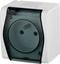 Picture of Elektro-Plast Hermes2 Gniazdo hermetyczne pojedyncze z/u z klapk dymn 16A IP44 biae (1021-01)