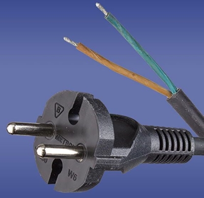Picture of Elektro-Plast Przewód przyczeniowy W-6 2 x 1,5 mm2 czarny z wtyczk prost 3m (51.919)