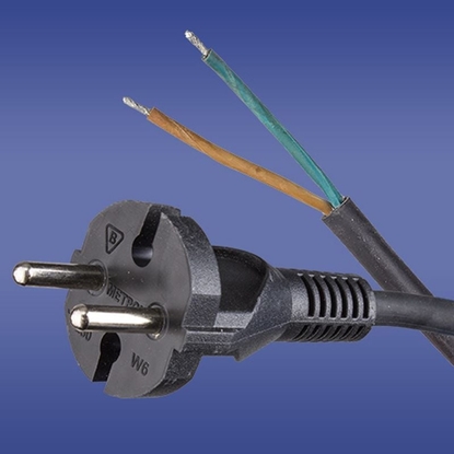 Picture of Elektro-Plast Przewód przyczeniowy W-6 2x1,5 mm2 czarny z wtyczk prost 5m 51.920