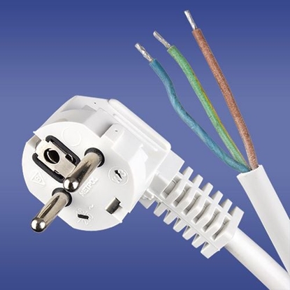Attēls no Elektro-Plast Przewód przyczeniowy z wtyczk ktow biay 3 x 1mm 3m (51.925)