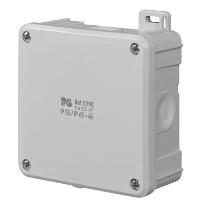 Picture of Elektro-Plast Puszka 2K 98 x 98 x 46mm 5 x 2,5mm2 4xPG 13,5mm IP55/IP65 (0290-80)