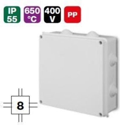 Attēls no Elektro-Plast Puszka odgana z zaciskami 35mm2 IP55 biaa 196 x 196 x 78mm (PK-8 0232-00)