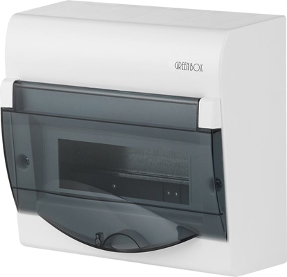 Attēls no Elektro-Plast Rozdzielnica moduowa 1 x 8+2 natynkowa GREEN BOX RN drzwi transparentne dymne N+PE IP40 (2352-01)