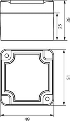 Attēls no Elektro-Plast STRONG Puszka hermetyczna n/t 51x49x36mm IP67 PHP-116 szary (62.116)