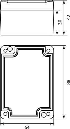 Attēls no Elektro-Plast STRONG Puszka hermetyczna n/t 88x64x42mm IP67 PHP-56 szary (62.56)