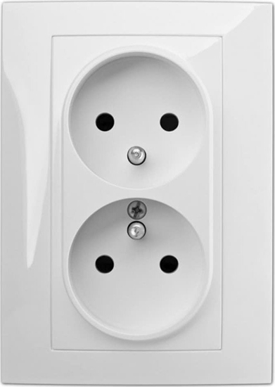 Picture of Elektro-Plast Vestra Gniazdo podwójne 2x2P+Z monolit z ramk podtynkowe IP20 biay 3835-00