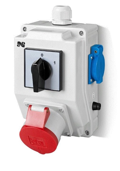 Изображение Elektro-Plast Zestaw instalacyjny z gniazdem 16A 5P+2P+Z RS-Z 0-1 czerwony (6272-00)