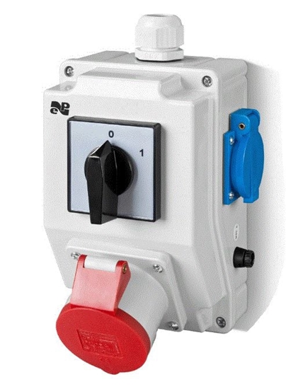 Picture of Elektro-Plast Zestaw instalacyjny z gniazdem 32A 5P+2P+Z RS-Z L-0-P czerwony (6275-20)