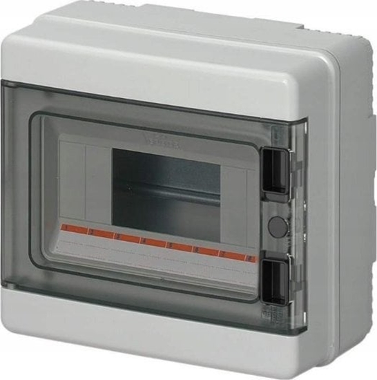 Изображение Elettrocanali Rozdzielnica moduowa PV 1x12 natynkowa drzwi transp. seria 620 IP65 280x220x100 szyna N+PE szara EC62012E