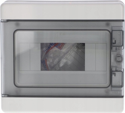 Изображение Elettrocanali Rozdzielnica moduowa PV 1x8 natynkowa drzwi transp. seria 620 IP65 200x180x100 szyna N+PE szara EC62008E