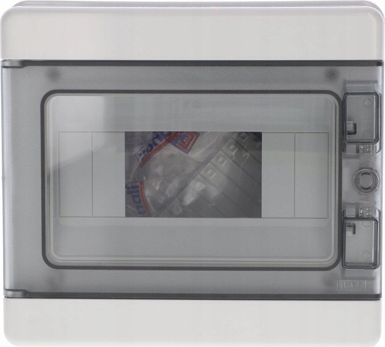 Picture of Elettrocanali Rozdzielnica moduowa PV 1x8 natynkowa drzwi transp. seria 620 IP65 200x180x100 szyna N+PE szara EC62008E