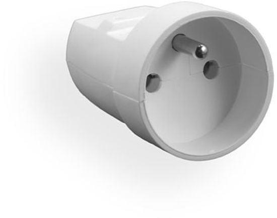 Picture of Elgotech G-10 gniazdo przenone okrge 1X Z/U biay - G-10