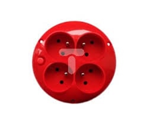 Picture of Elgotech Gniazdo do zwijaka bbnowego 4-krotne z/u czerwone (GO-40ZB)