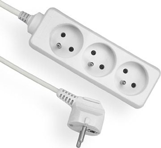 Picture of Elgotech Przeduacz Economic* 3 gniazda z/u biay 1,5m (EPS-301,5)