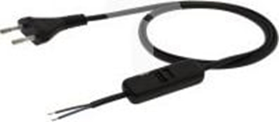 Picture of Elgotech Przewód z wycznikiem z pask wtyczk b/u H03VVH2-F 2x0,5 czarny S-13W-0,5-2-2 /2m/ - S-13W-0,5-2-2