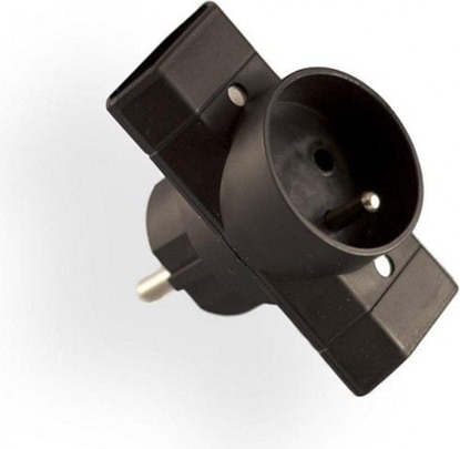 Picture of Elgotech Rozganik wtyczkowy 1-gniazdo z/u + 2-gniazda b/u R-21-2