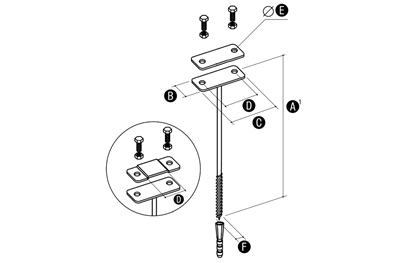 Attēls no Elko-Bis Uchwyt z kokiem wkrcany do bednarki 160x25mm ocynkowany