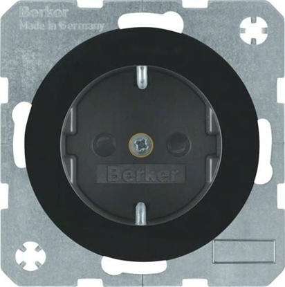 Attēls no ELS Elektrotechnika Berker R.1/R.3 Gniazdo SCHUKO czarny poysk 47232045