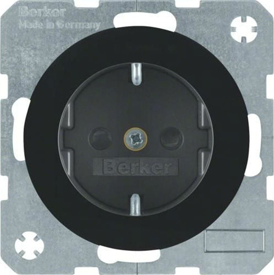 Picture of ELS Elektrotechnika Berker R.1/R.3 Gniazdo SCHUKO czarny poysk 47232045