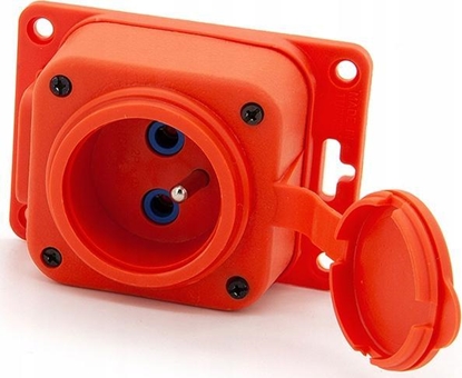 Attēls no ELS Elektrotechnika ELS ELEKTROTECHNIKA / BYLION GNIAZDO POJEDYNCZE GUMOWE DO PRZEDUACZA 230V TRGP-1