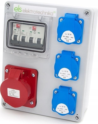 Attēls no ELS Elektrotechnika ELS ELEKTROTECHNIKA ROZDZIELNICA ELEKTRYCZNA BUDOWLANA 1*16/5 3*230V ZABEZPIECZONA 4NO31C11C0